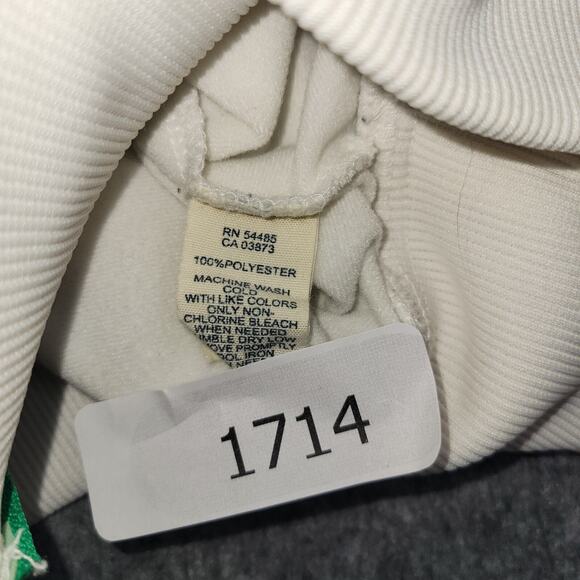 American Eagle Full Zip Track Jacket Clover Size Medium White Green Y2k Read - Picture 7 of 13